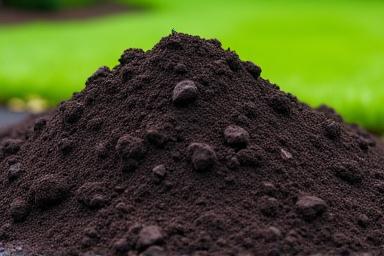 Rich, dark topsoil being dumped at a residential property